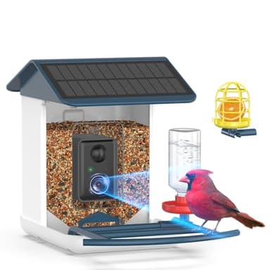 BROAIMX Bird Feeder with Camera-2K HD & Full Color Night Vision, Free AI Forever for 1,1000+ Species Identification, Solar Powered Wireless Outdoor, Includes 64GB TF Card, Two-Way Audio, App Alerts