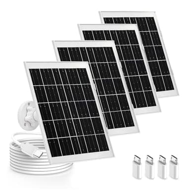 4 Pack 8W Solar Panel Charger Compatible with Arlo Essential Solar Panel Charger (2nd Generation, Arlo Essential Outdoor Camera & Essential Outdoor XL Camera 2nd Generation VMA6600，Pro 2K 6th Gen 2025