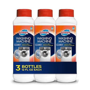 Glisten Washing Machine Cleaner, Helps Remove Odor, Buildup, and Limescale, Fresh Scent, Made in the USA, 12 Ounce Bottle, 3-Pack