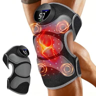 RELEXNOW Upgraded 2.0 Red Light Therapy Knee Brace - Knee Massager with 4 Vibration Motors, Cordless Controller, 660nm 850nm Near Infrared Red Light Therapy Heated Device for Knee Elbow Shoulder