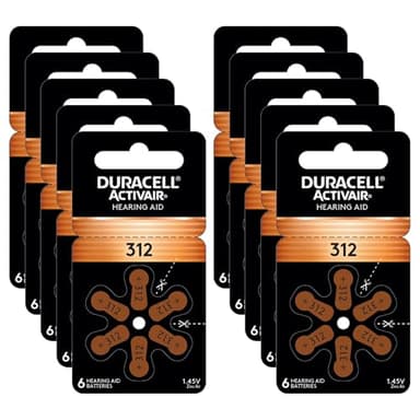 Duracell Hearing Aid Batteries Size 312, 60 Count (Pack of 1) batteries