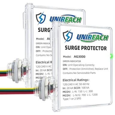 2 Pack AG3000 HVAC Surge Protector 120/240V, House Surge Protectors, AC Surge Protector, Whole House Surge Protective Device for Mini Split, TPMOV Technology, Watertight Enclosure, 5 Year Warranty