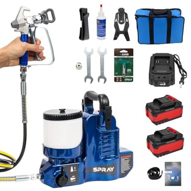 Portable Cordless Paint Spraying Gun Compatible with Makita 18V Battery, Spraying Paint Gun with 70inch Adjustable Hose for 360° Full & High Reaching Paint, Quickly Shot Spraying