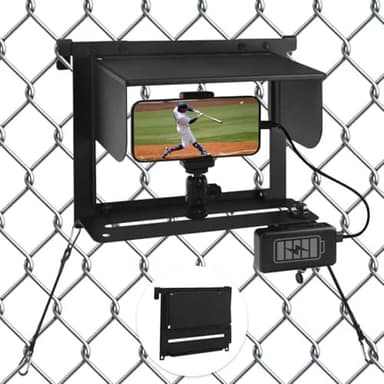 Game Changer Mounting Streaming Kit - Fence Phone Mount for Baseball - Game Changer Fence Holder with Shade and Power Bank Clip for iPhone, Samsung, Mevo, GoPro and Action Camera