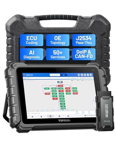 TOPDON ONE Bidirectional Scan Tool, 10.1" OBD2 Scanner with J2534 Pass-Thru and ECU Coding, Over 50 Resets, Topology Mapping Car Diagnostic Tool for All Vehicles