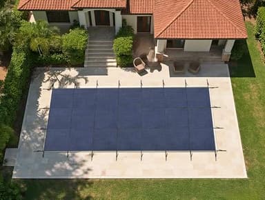 Inground Pool Safety Cover,Heavy-Duty Winter Safety Cover for Inground Swimming Pools,Triple-Stitched Rectangle Pool Cover,Reinforced Design, All-Weather Protection (Blue, 28FT x 48FT)