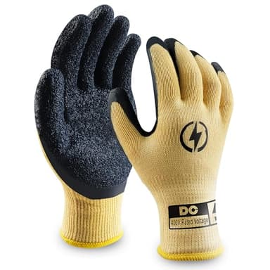 DongChu Insulated Electrician Gloves 400V,ASTM D120 Certified High Voltage Resistant Flame Retardant Work Gloves, Electrical Rubber Non-slip Prevent Shock,Large