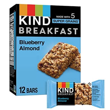 KIND Breakfast Bars, Blueberry Almond, Healthy Snacks, Gluten Free, 100% Whole Grains, 3g Protein, 6 Count