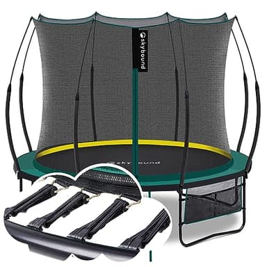 SkyBound 10 FT Springfree Trampoline for Kids and Adults - Springless Trampolines with Enclosure - Recreational Trampolines Bungee Cords - Outdoor Trampoline for Kids - No-Gap Design Zipper System