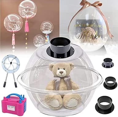 SEVEEZ Balloon Stuffing Machine, with Pump amp; Expander Plier Professional Tool Kit, for Stuffing Gift Balloon Rose Plush Toy Bear Bouquet Wedding Birthday Party