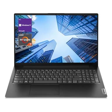 Lenovo V-Series V15 Business Laptop, 15.6" FHD Display, AMD Ryzen 7 7730U, 16GB RAM, 512GB SSD, Numeric Keypad, HDMI, RJ45, Webcam, Wi-Fi, Windows 11 Pro, Black