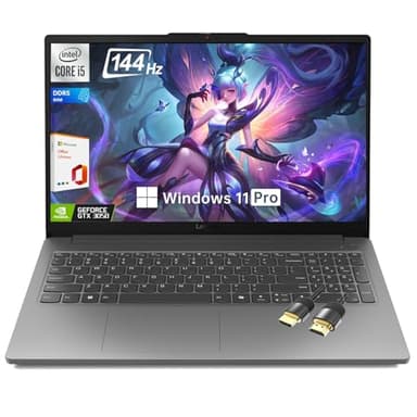Lenovo LOQ Essential Gaming Laptop, 15.6" FHD 144Hz Display,Intel Core i5-12450HX, GeForce RTX 3050,16GB DDR5 RAM, 512GB SSD,AI Copilot, Wi-Fi 6, RJ-45, USB-C, HDMI,with Lifetime Office,Win 11 Pro