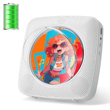 Gueray Portable CD Player Bluetooth: CD Players for Home Rechargeable Desktop Wall Portable CD Player with Bluetooth & Dual Speakers 1800mAh Boombox FM Radio USB Type-C MP3 Music Player