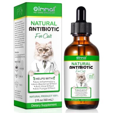 Antibiotics for Cats, Natural Antibiotic Pet Supplements Supports Immune & Cats Allergy Relief, Cat Multivitamin UTI Drops for All Ages & Breeds of Cat, Chicken Flavour - 2 Fl Oz / 1 Pack