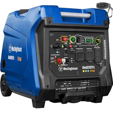 Westinghouse 8200 Peak Watt Tri-Fuel Portable Inverter Generator, Remote Electric Start, Transfer Switch Ready, Gas, Propane, Natural Gas, Low THD, Safe for Electronics, Parallel Capable, CO Sensor