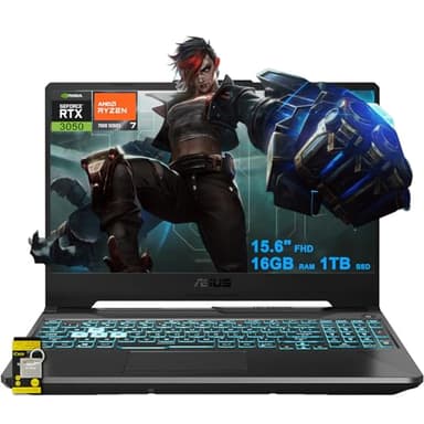 ASUS TUF Gaming A15 Laptop 15.6" FHD Anti-Glare 144Hz AMD Octa-core Ryzen 7 7435HS (Beats i7-12700H) 16GB RAM 1TB SSD GeForce RTX 3050 Backlit Type-C Fast Charge Win11 ICP Accessory