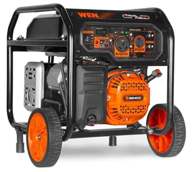 WEN 5,600-Watt Dual Fuel Portable Generator with Wheel Kit, Electric Start, and CO Watchdog (DF5600X)