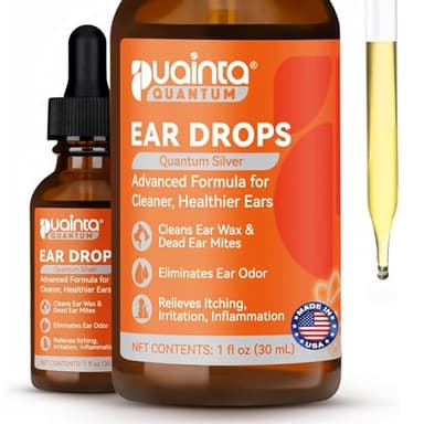 PUAINTA Dog Ear Cleaner, Natural Dog Ear Drops and Infection Treatment, Quantum Silver Dog Ear Cleaning Solution for Itching, Irritation & Wax Build-Up,1oz