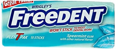 Wrigley's Freedent Gum Plen T Packs, Spearmint, 15 ct