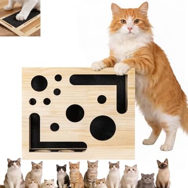 Cat Nail File Scratch Enrichment Box, Cat Scratch Puzzle Enrichment Box with Sandpaper Inside, Nail File Stress Free Alternative to Clippers and Grinders, Fun Cats Indoor Scratching for Boxes Game