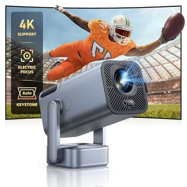 Mini-Projector with WiFi and Bluetooth, 【600ANSI/Electric Focus】 Native 1080P 4K Portable-Outdoor-Movie-Projector, 270°Adjustable Stand/Auto Keystone, TOPTRO Smart-Proyector for Phone/TV Stick