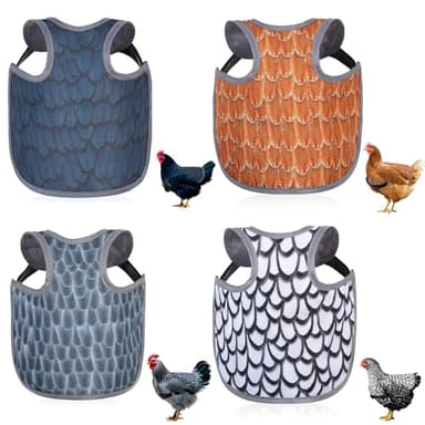 MYWSN Chicken Saddles for hens, Chicken Apron Back Protector for Hens With Adjustable Strap, Chicken Hen Mating Saddle (Black, white, gray, yellow)