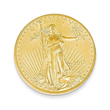 FB Jewels Solid 22K Yellow Gold 1Oz American Eagle Coin (1.28 x 1.28 Inches)