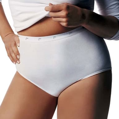 Just My Size Women's Cotton Briefs 3 Pack, White, size 14