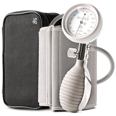 Greater Goods Sphygmomanometer, Latex-Free Manual Blood Pressure Cuff, Home Use, Elderly Care with Carrying Case, Cloud Gray