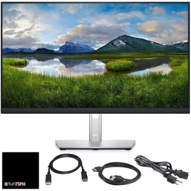 Dell P2425H 24" Full HD IPS Monitor – 1080p, 16:9, DisplayPort & USB 3.0 Cables – Latest Model – Boomph's Comprehensive Ultimate Performance Cloth Solution for Your Workspace