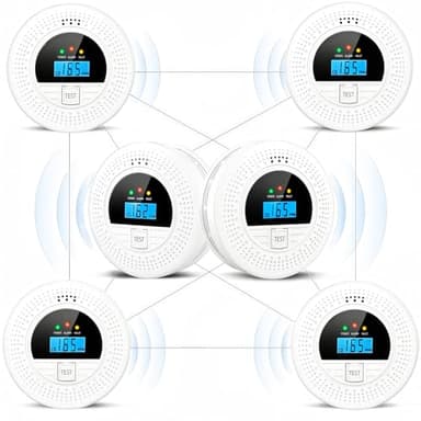 6-Pack Interconnected Smoke and Carbon Monoxide Detector, Battery Operated, Silence/Test Button, Smoke & CO Alarm for Any Room