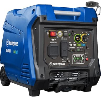 Westinghouse 5000 Peak Watt Super Quiet Dual Fuel Portable Inverter Generator, Remote Electric Start, Gas & Propane Powered, RV Ready 30A Outlet, Parallel Capable, Blue/Black
