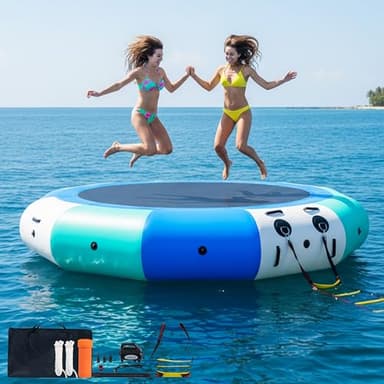 COOLWAVE Water Trampoline for Lake (10FT Blue)