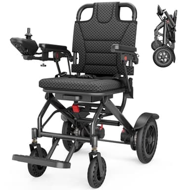 Electric Wheelchair for Adults – 36 lbs Lightweight Foldable Power Wheelchair with Lithium Battery, All-Terrain Portable Motorized Mobility Chair for Seniors, 300 lbs Capacity