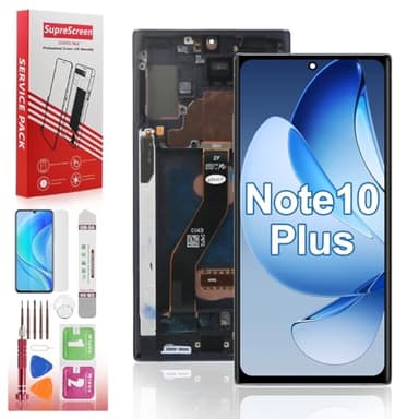 Suprescreen OLED for Samsung Galaxy Note 10 Plus Screen Replacement LCD Display Touch SM-N975F SM-N975U OLED Digitizer Touch Assembly+Tools (Support Fingerprint,Black Frame)
