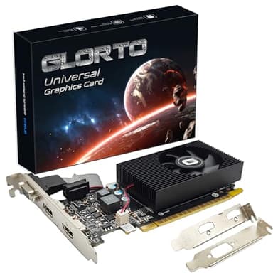 Glorto GeForce GT 730 4G Low Profile Graphics Card, 2X HDMI, VGA, DDR3, PCI Express 2.0 x16, Entry Level GPU for PC, SFF and HTPC