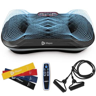 Lifepro Waver Vibration Plate Exercise Machine – High-Intensity Vibration Plate for Lymphatic Drainage – Full-Body Workout Vibrating Platform with Loop Bands – Fitness Equipment for Strength & Toning
