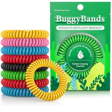 BuggyBands 24 Pack Mosquito Repellent Bracelets for Kids & Adults, Individually Wrapped Repellent Wristbands, DEET Free, Natural and Waterproof Band