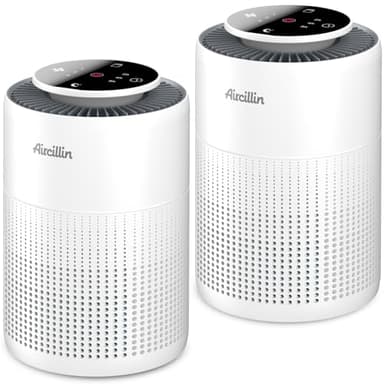 2 Pack Air Purifiers for Home Bedroom H13 True HEPA Air Filter Cleaner, Odor Eliminator, Remove Smoke Dust Pollen Pet Dander, Night Light For Home Living Room Dorm, Quiet 24dB Filtration System
