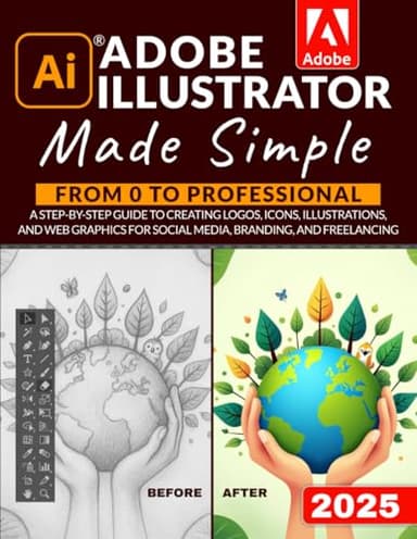 Adobe Illustrator Made Simple: From 0 to Professional | A Step-by-Step Guide to Creating Logos, Icons, Illustrations, and Web Graphics for Social Media, Branding, and Freelancing