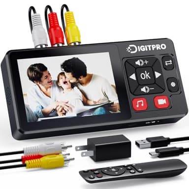 VHS to Digital Converter 2.0, HD Video to Digital Converter Recorder with Remote, Convert Record Analog Video Audio from VHS/VCR, DVR/DVD/Hi8/Mini DV/Camcorder/Gaming Consoles（Tapes Players Needed)