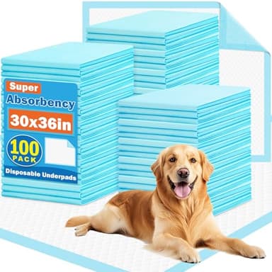 VISRIE 100 Pack 30"x36" Extra Large Dog Pee Pads - Super Absorbent & Leak-Proof Disposable Puppy Training Pads, Quick-Dry 5-Layer XL Potty Piddle Pads for Housebreaking & Crates