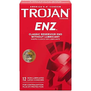 Trojan ENZ Natural Latex Non-Lubricated Condoms - 12 Count