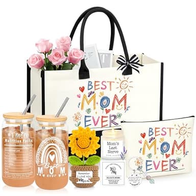 DOGMEM Mom Birthday Gifts Ideas Basket for Moms Mama Mother from Daughter Son Child, Mothers Day Birthday Gift for Moms, New Mom Gifts