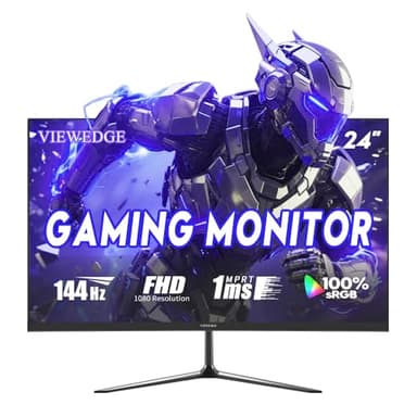 Viewedge 24 Inch Gaming Monitor 1080p 144hz, VA 1ms FHD Computer Monitor with 100% sRGB, Bluelight Filter, HDMI & VGA Port, Support Wall Mount