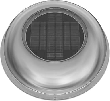 DC HOUSE Solar Powered Fan Roof Fan Vent Exhaust Fan Stainless Steel 5-inch for Roof Attic RV Boats Greenhouse 12 CFM Only Exhaust Ventilation Air, Smart