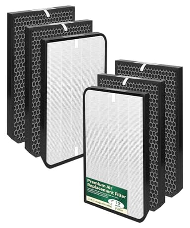 6 Pack AD5500 Replacement Filters Compatible with AD5000, AD5500, and AD5500i Air Purifiers, with 2 Main Filters and 4 Activated Carbon Filters, Mode ADF5005, ADF5006