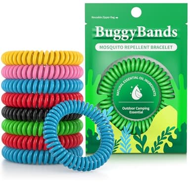 BuggyBands 48 Pack Mosquito Bracelets for Adults & Kids, DEET-Free Wristbands, Individually Wrapped Bug Repellent Bands