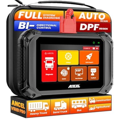 ANCEL V5HD PRO Heavy Duty Truck Scanner, Diesel Diagnostic Tool with DPF Regen & Bi-Directional Control, Full System Scan for Cummins Detroit Caterpillar Volvo Paccar, for Fleets & Truck Owners