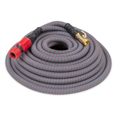 HydroTech 5/8" 200 ft Expandable Garden Hose - Flexible, Lightweight, Durable and Burst-Proof Hose with Reinforced Latex Core and Solid Brass Fittings - Great for Lawn Care, Garden, and Car Washing